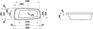 Laufen Einbau-Badewanne PALOMBA 800x1800x455 Sanitäracryl 80mm Rand weiß – Bild 2