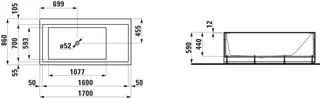 Badewanne K-LAUFEN LED-Bel. f. Ecke links 860x1700x590 Sentec weiß – Bild 3