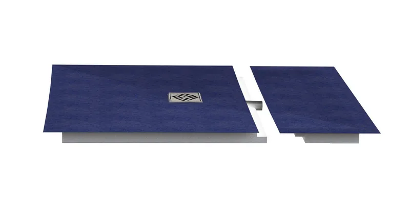 sanibel-Hartschaum-Duschelement FLAT A16 2-teilig Ablauf mittig 900x1200x65mm