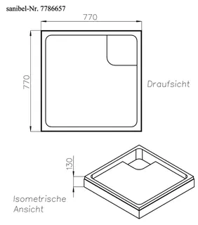 sanibel-Wannenträger für SCALIDO Stahl- Duschwanne superflach 800x800mm – Bild 2