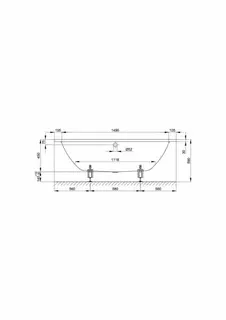 sanibel 4001-Stahl-Badewanne Duo A16 1700x750x450mm weiß – Bild 3
