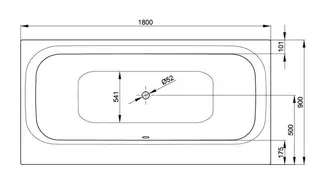 sanibel 4001-Stahl-Badewanne Duo A16 1800x900x450mm weiß – Bild 2