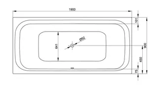 sanibel 4001-Stahl-Badewanne Duo A16 1900x900x450mm weiß – Bild 2