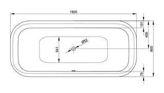 sanibel 4001-Stahl-Badewanne oval A16 1800x800x450mm weiß – Bild 2