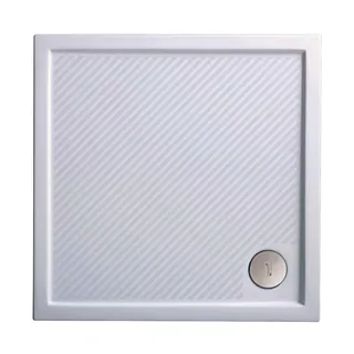 Brausewanne 80 x 80 x 2,6 cm aktiv4YOU, rutschhemmend, weiß