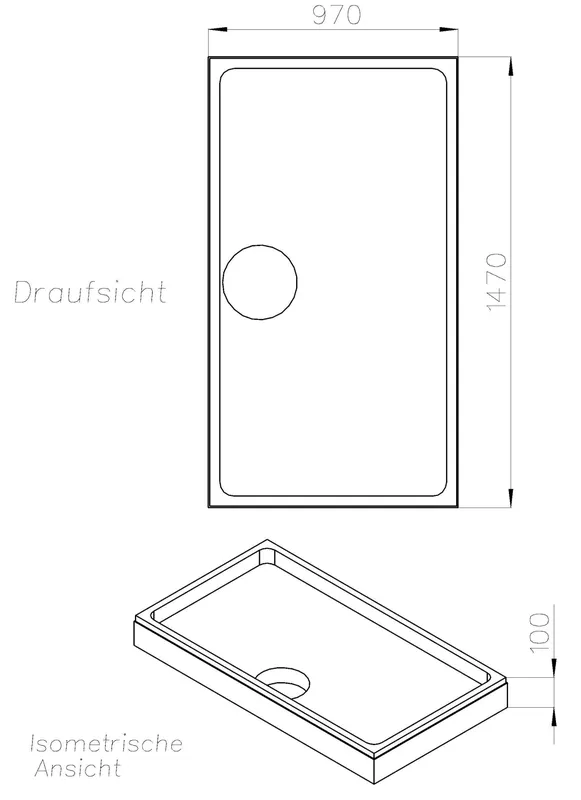 SD Wannenträger für trend4YOU BRW trend4YOU,150x100x3cm, Trägerhöhe: 100mm