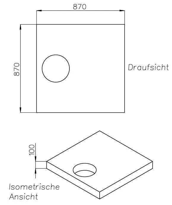SD Wannenträger für trend4YOU BRW trend4YOU,90x90x3cm, Trägerhöhe: 100mm