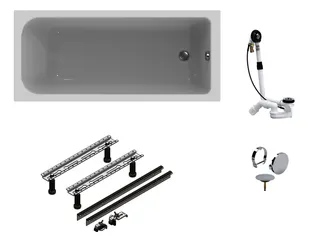 sanibel 1001-QuickSet Acryl-Badewanne 1700x750mm Wannenfuß MULTIPLEX-TRIO weiß