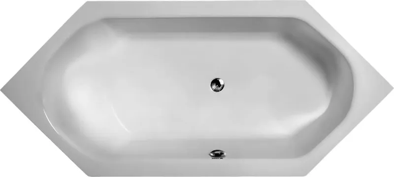 S 114 weiß Überlauf rechts Sechseckwanne 2000x900x420