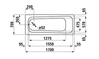 sanibel 1001-Stahl-Badewanne Körperform 1700x700x395mm weiß – Bild 3