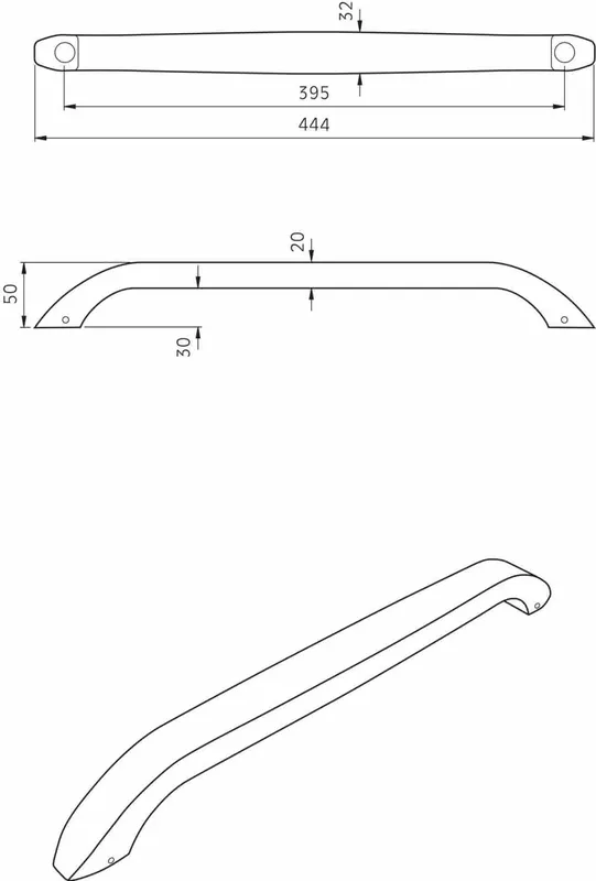 KO Griff 400 verchromt