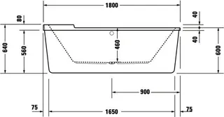 Duravit Starck Badewanne Oval 1800x800 Freistehend Acrylverkl.,Rückenschr.2 L/R, Weiß – Bild 3