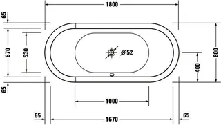 Duravit Starck Badewanne Oval 1800x800 Freistehend Acrylverkl.,Rückenschr.2 L/R, Weiß – Bild 4