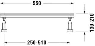 Duravit Fußgestell für Bade- und Duschwannen mit Seitenlänge > 1500 mm, 3 Stück – Bild 3