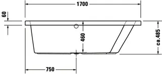 Duravit Paiova Badewanne Tpz 1700x1000 Einbau Rückenschr.1 Rechts, Weiß – Bild 4