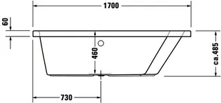 Duravit Paiova Badewanne Tpz 1700x1300 Einbau Rückenschr.1 Rechts, Weiß – Bild 4