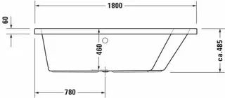 Duravit Paiova Badewanne Tpz 1800x1400 Einbau Rückenschr.1 Rechts, Weiß – Bild 4