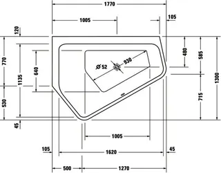 Duravit Paiova 5 Badew. 1770x1300 Einb.Ecke L Nahtl.Acryl-VK,Rückenschr. 2 Links,Weiß – Bild 4