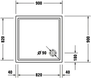 Duravit Starck Slimline Duschwanne, Quadratisch, 900x900x45 mm, Weiß, Sanitä – Bild 4