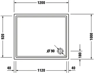 Duravit Starck Slimline Duschwanne R.Ek 1200x1000x55 mm Wß S.acr. Antislip – Bild 3