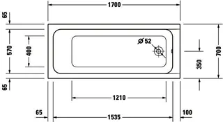 Duravit D-Code Badewanne 1700x700 Einbau Rückenschr.1 Variabel, Weiß – Bild 4