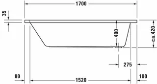 Duravit D-Code Badewanne 1700x700 Einbau Rückenschr.1 Variabel, Weiß – Bild 5