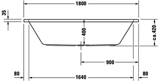 Duravit D-Code Badewanne 1800x800 Einbau Mittelabl.,Rückenschr.2 L/R, Weiß – Bild 5