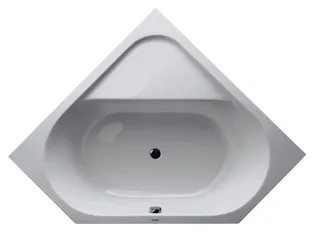 DU D-Code Badew. 5Eck 1400x1400 Einbau Rückenschr.2 L/R, Weiß