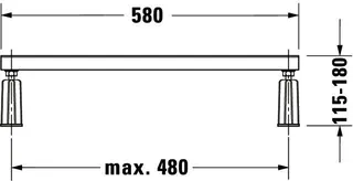 Duravit Fußgestell für D-Code Bade- und Duschwannen, mit Seitenlänge > 1000mm – Bild 3