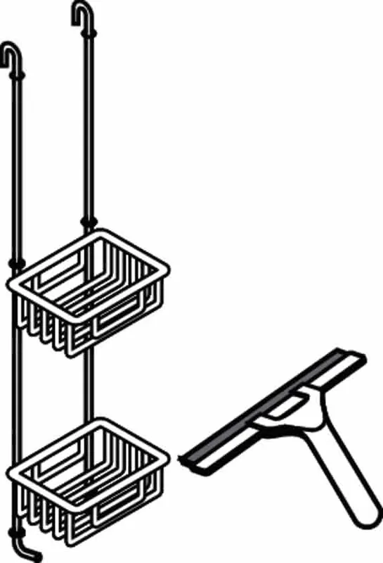 Hänge-Duschablagesystem inkl. Wischer aktiv4YOU, chromoptik, H:700 mm,