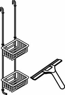 Hänge-Duschablagesystem inkl. Wischer aktiv4YOU, chromoptik, H:700 mm,
