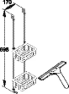 Hänge-Duschablagesystem inkl. Wischer aktiv4YOU, chromoptik, H:700 mm, – Bild 4