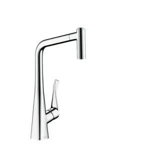 Hansgrohe Spültischmischer Metris edelstahl-optik mit Ausziehbrause