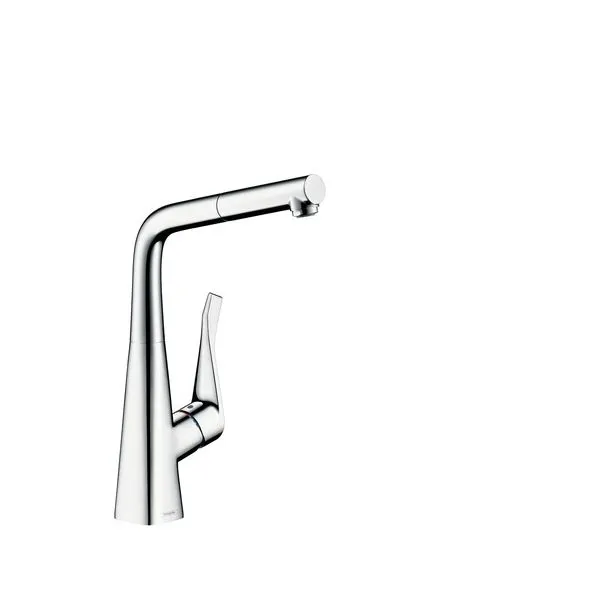 Hansgrohe Spültischmischer Metris edelstahl-optik mit Ausziehauslauf