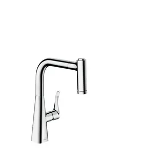 Hansgrohe Metris 220 Spültischmischer edelstahl-optik mit Ausziehbrause