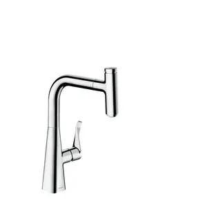 Hansgrohe Metris Select 240 Spültischmischer edelstahl-optik mit Ausziehauslauf