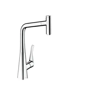 Hansgrohe Metris Select Spültischmischer mit Ausziehbrause edelstahl-optik