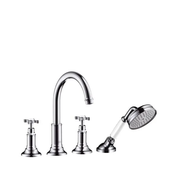 Hansgrohe 4-Loch Wannenarmatur Axor Montreux Fertigset f.Fliesenrand chrom m.Kreuzgriffen