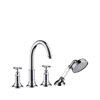 Hansgrohe 4-Loch Wannenarmatur Axor Montreux Fertigset f.Fliesenrand chrom m.Kreuzgriffen