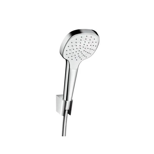 Hansgrohe Brausenset Croma Select E 1jet/Porter weiß/chrom Brauseschlauch 1600mm