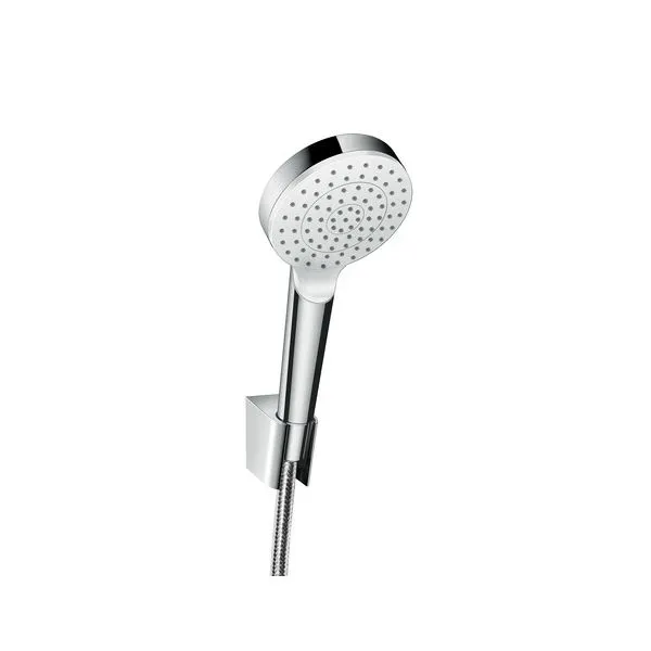 Hansgrohe Brausenset Crometta 1jet/Porter weiß/chrom Brauseschlauch 1600mm