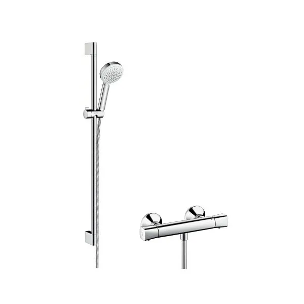 Hansgrohe Crometta 100 Vario/Ecostat Crometta 900mm Brausenkombi weiss/chrom
