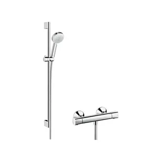 Hansgrohe Crometta 100 Vario/Ecostat Crometta 900mm Brausenkombi weiss/chrom