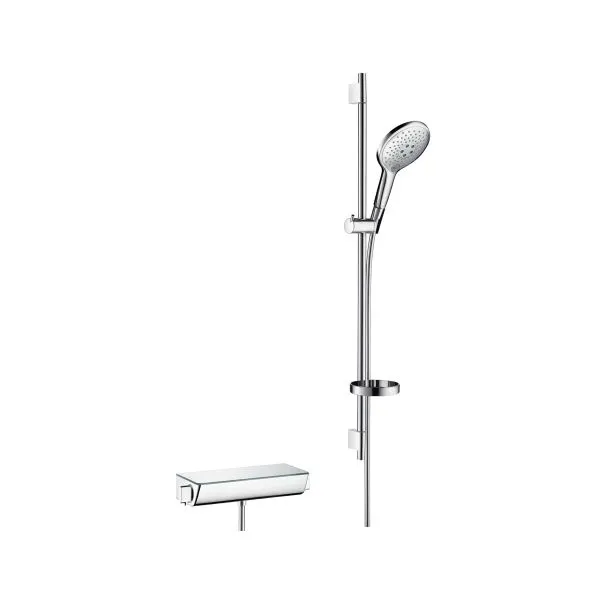 Hansgrohe Raindance Select 150 Brausenkombi mit Thermostat & 900 mm Stange weiss/chrom
