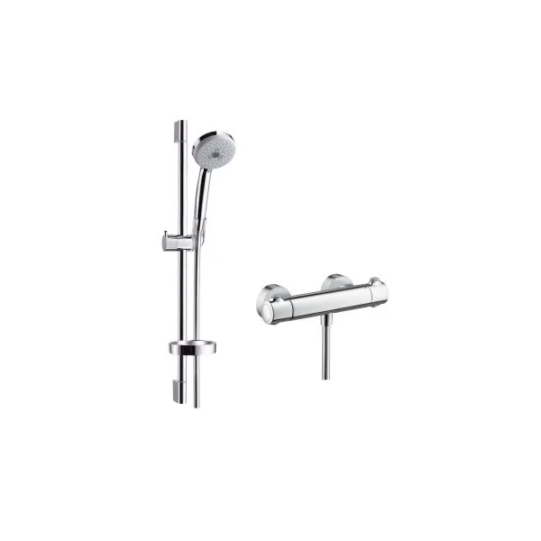 Hansgrohe Croma 100 Brausenkombi Multi/Ecostat 1001 SL und Brausenstange Unica'C 650mm