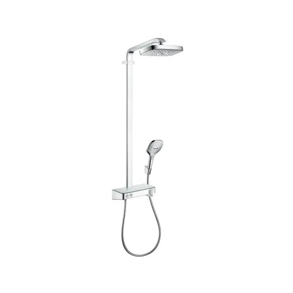 Hansgrohe Showerpipe Raindance Select E 300 2jet EcoSmart ShowerTablet weiß/chrom