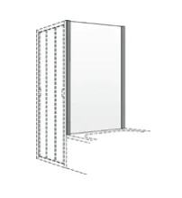 sanibel 3001-Trennwand A13 WK f Schiebe- tür 750x1750mm silberpoliert/ESG