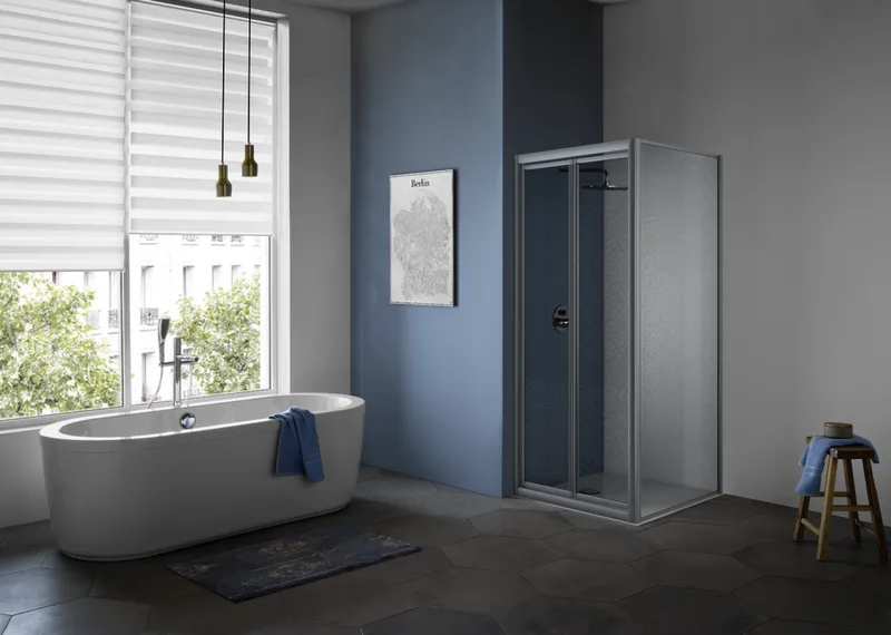 Koralle Pendeltür TwiggyTop DPTT 80 760-800x1850 Silber matt Aquaperl trans.