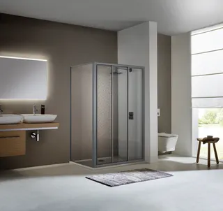 Koralle Trennwand TwiggyTop TDTT 80 760-780x1850 Silber matt Aquaperl trans. – Bild 4