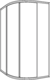 Koralle Viertelkreis TwiggyTop VKSTT R500 100 960-980x1850 Silber matt ESG transparent – Bild 3
